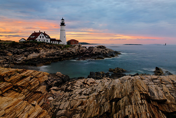 Portland Head Lighthouse - Stormy Sunset